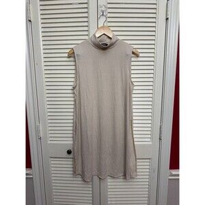 lala Beige High Neck Sleeveless Tunic Shirt size M
